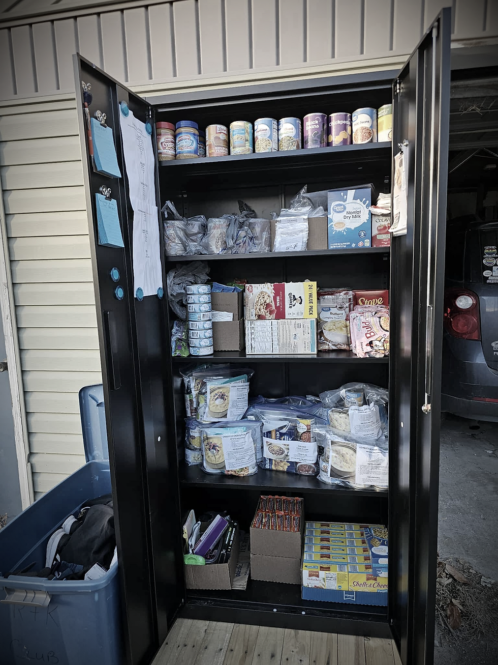 A food pantry belonging to the Clinton County Progressives that is full of food