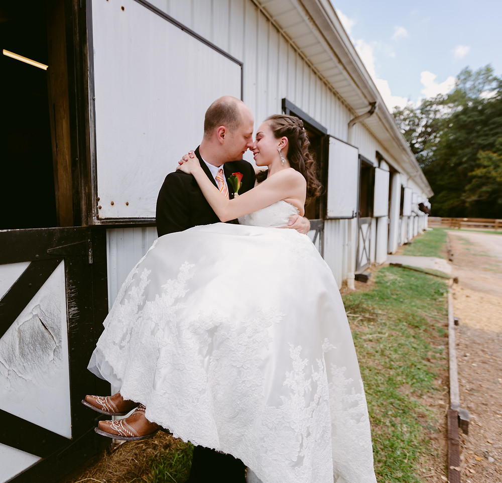 Cowgirl boots on wedding day