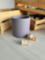 Concrete Vessel | Burlap Forest in Dark Raisin ideal for pencil holder or pot for small plant
