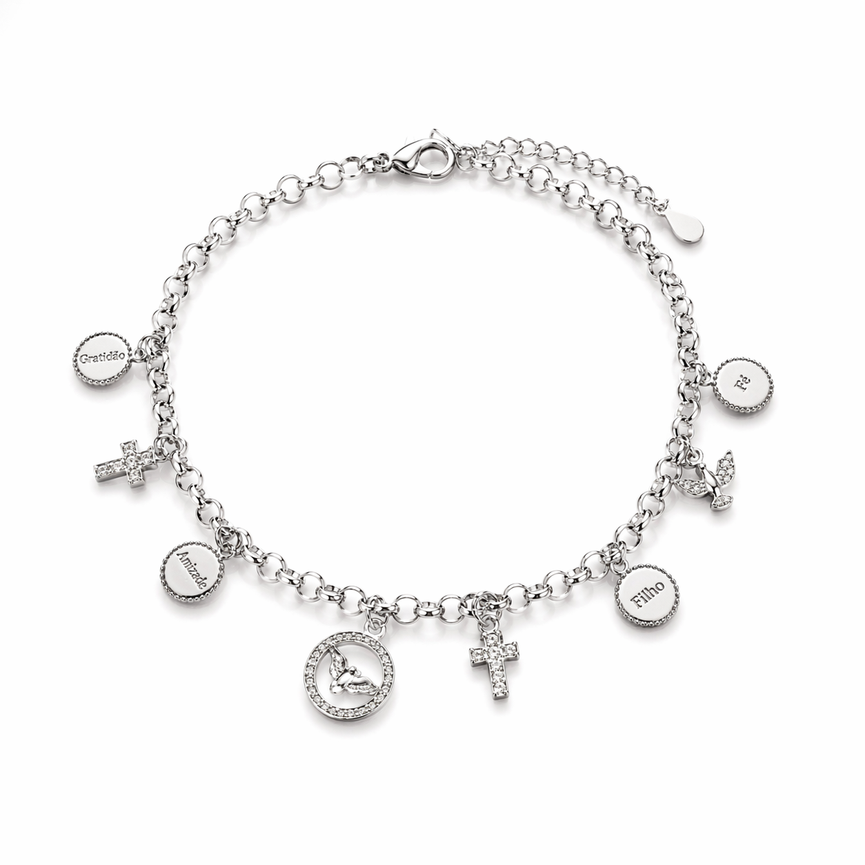 Pulseira Pai, Filho e espírito Santo em Prata 925