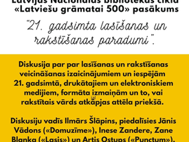 Ventspilī diskutēs par mūsdienu lasīšanas un rakstīšanas paradumiem 