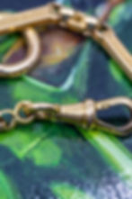 サムネイル： Antique High Carat Gold Portuguese Dress Watch Chain With Bolt Ring And Dog Clip