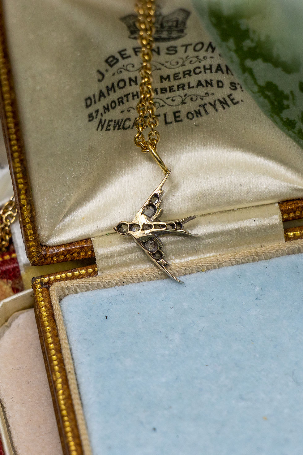 縮圖：Antique Rose Cut Diamond Swallow Pendant - Swallow 2