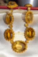 Antique French citrine rivière necklace in 18ct gold with cannetille floral detailing