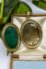 Thumbnail: Rare Antique 14ct Anchor Locket With Rose-Cut Diamonds And Large Opal Cabochon
