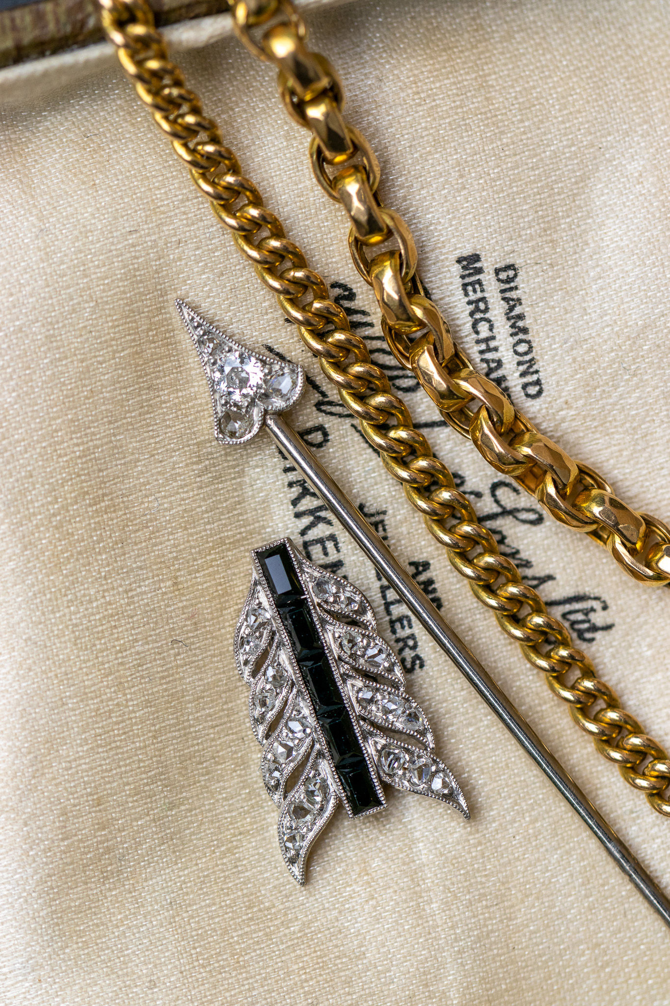 Art Deco Diamond And Onyx Arrow Bespoke Bracelet