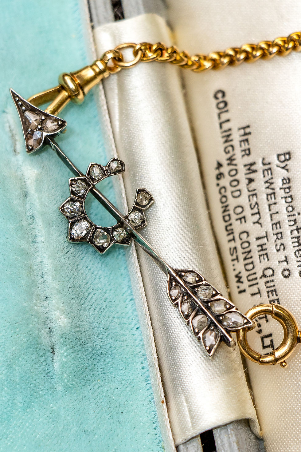 Antique Victorian Diamond Arrow And Lucky Horseshoe Extender