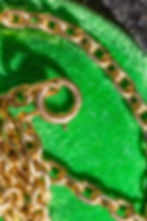 Miniatura: Close up shot of the bolt ring clasp stamped "14K".