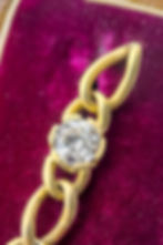 Miniatura: Antique Gold Diamond Extender with 1.37ct Old Mine Cut and Swivel Dog Clip