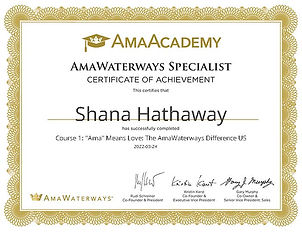 AmaWaterways Specialist certificate