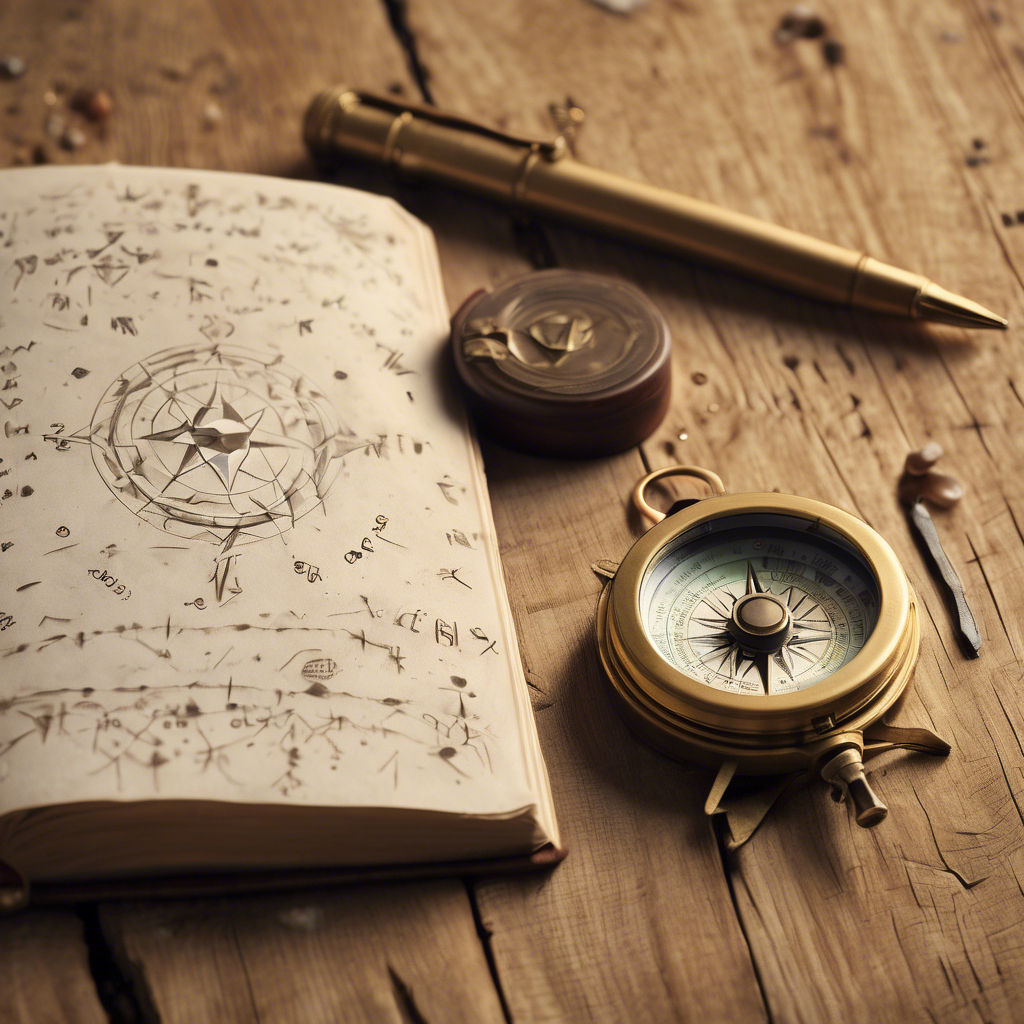 an astrology map and compass on a table from a professional online astrologer doing natal chart readings