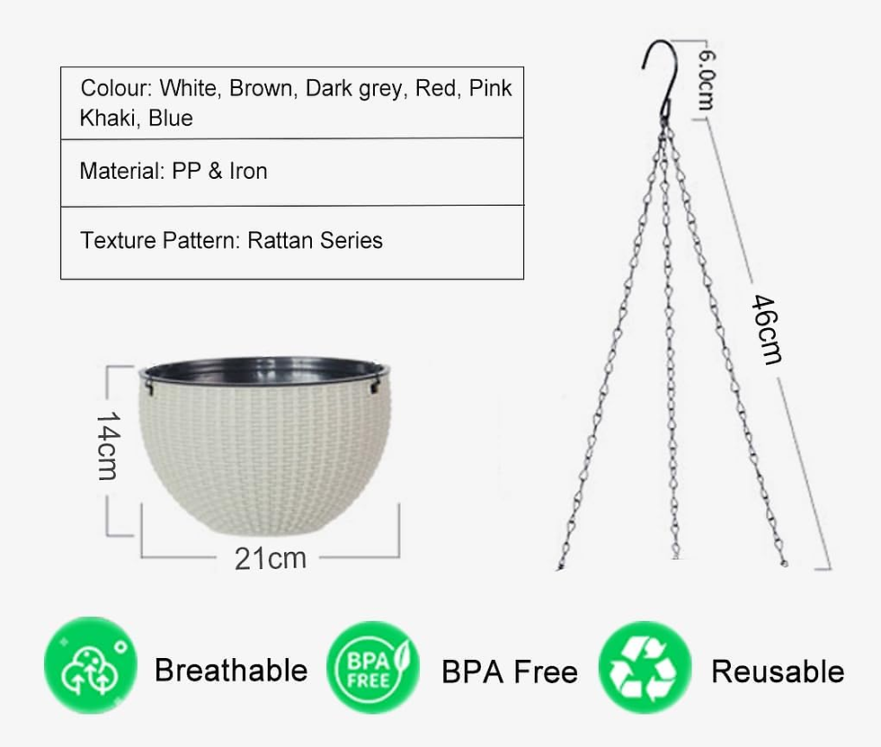Thumbnail: 2 Pack 8.3 Inch Hanging Planters for Indoor Outdoor Plants Pots