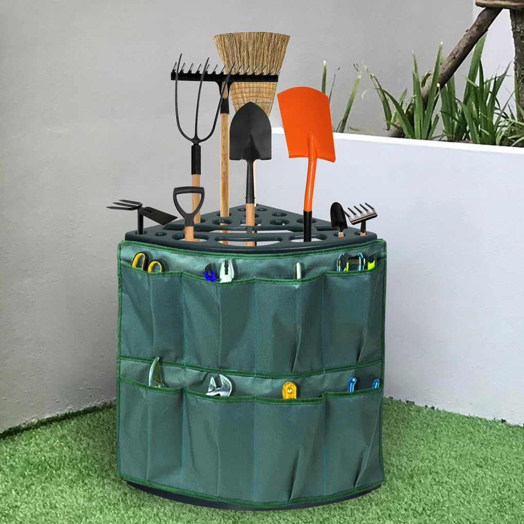 Garden Yard Tool Organizer for Lawn, Garage Corner Yard Tool Racks