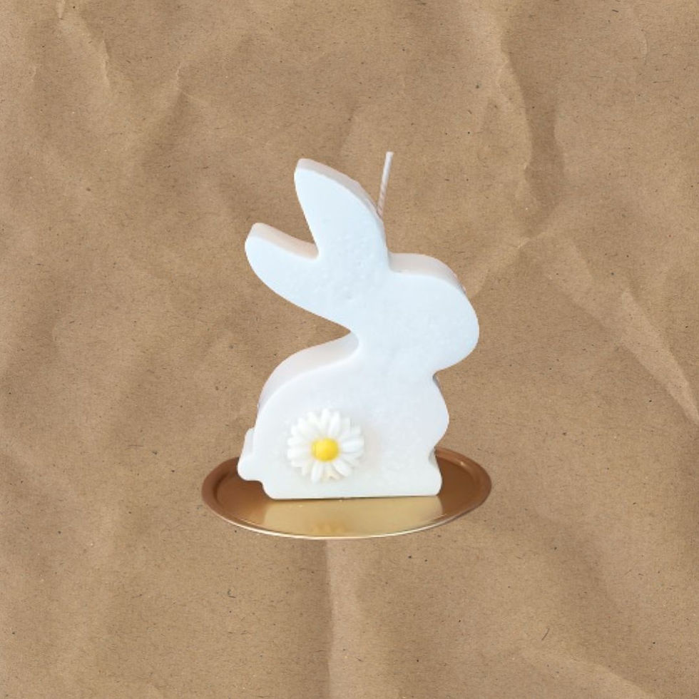 Miniature : Lapin Sage – Bougie artisanale non parfumée - Bougie décorative en cire de soja