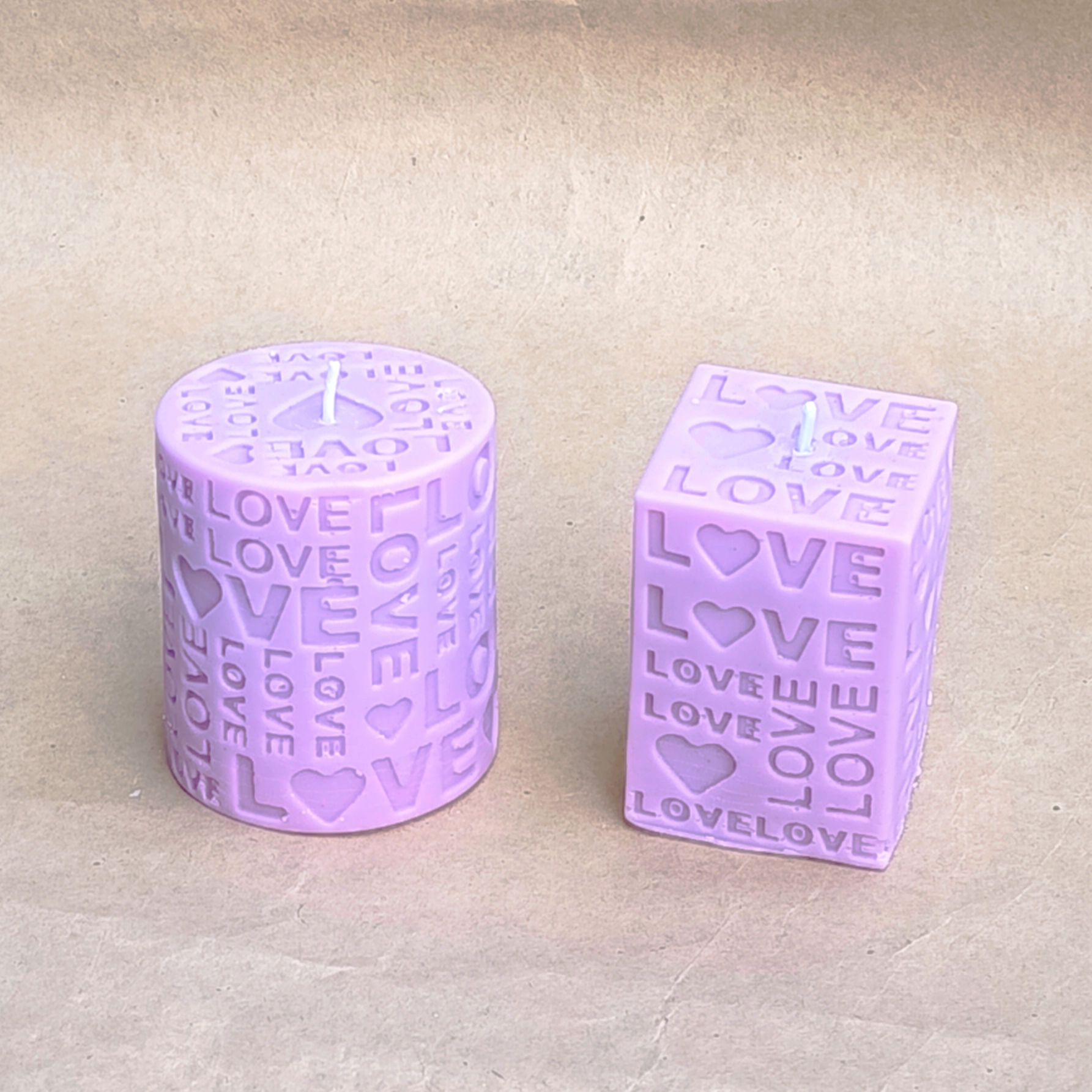 LOVE – Bougie parfumée violette | Bougie artisanale romantique Saint-Valentin