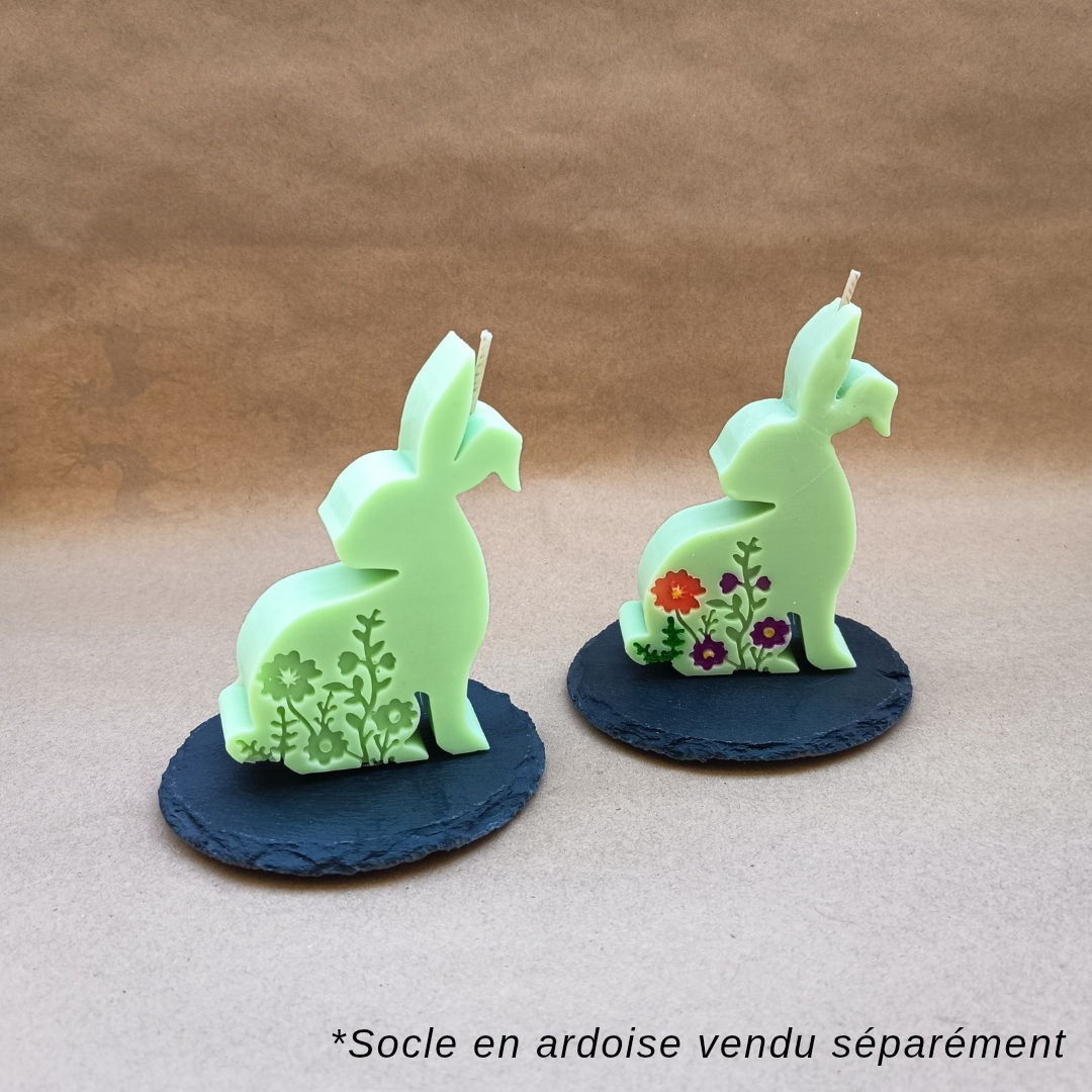Lapin Épanoui – Bougie artisanale décorative - Bougie naturelle en cire de soja