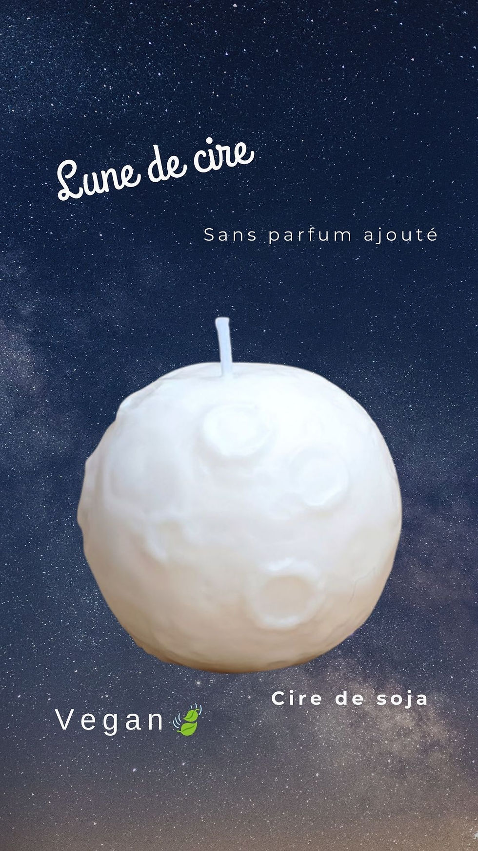Miniature : Lune de cire - Bougie artisanale pure en cire de soja naturelle