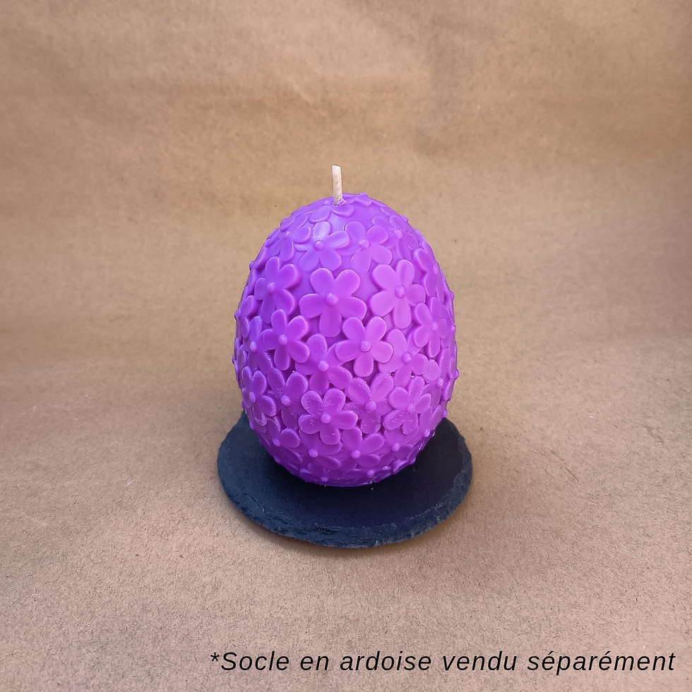 Miniature : Œuf en Fleur – Bougie artisanale décorative I Bougie parfumée en cire de soja