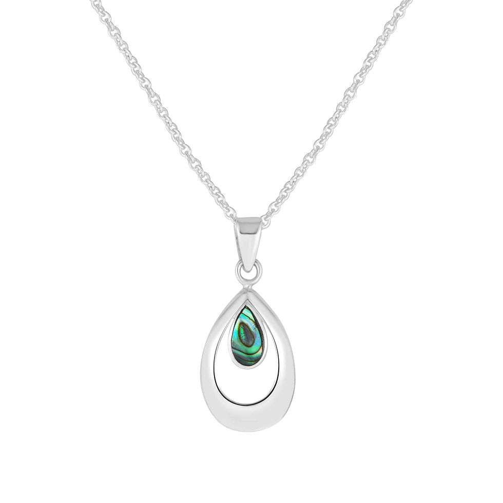 Dainty Abalone Teardrop Necklace