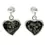 Thumbnail: 925 Sterling Silver & Genuine Baltic Amber Classic Hearts Drop Earrings