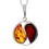 Thumbnail: 925 Sterling Silver & Genuine Baltic Amber Yin Yang Powerful Necklace