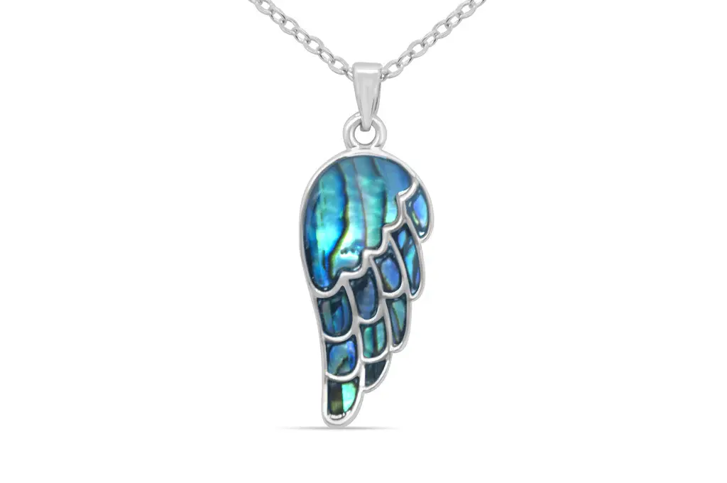 Natural Paua Shell Angel's Wing Necklace