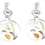 Thumbnail: 925 Sterling Silver & Genuine Baltic Amber Tree of Life Drop Studs Earrings