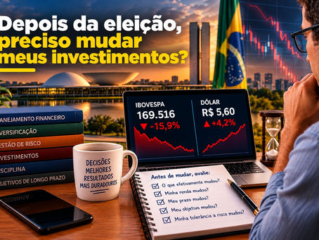 Gráficos financeiros representam a alta do dólar, a queda do Ibovespa e a reação do mercado após a eleição no Brasil.
