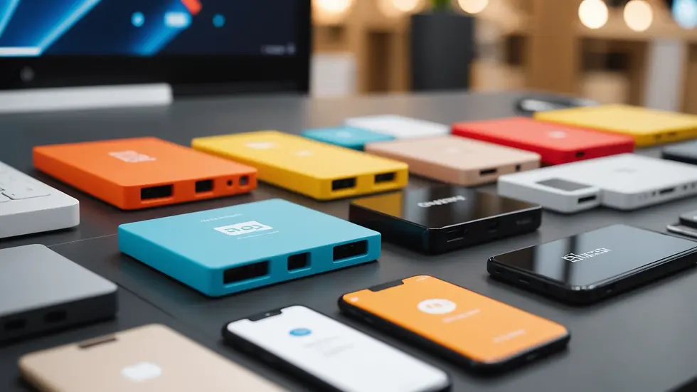 Close-up view of a neatly organized product category on an e-commerce platform