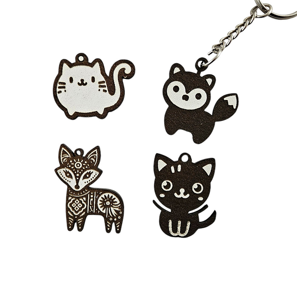 Thumbnail: Set of 15 Keychains with animals (Digital download file)