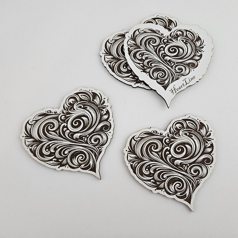 Thumbnail: Heart Coasters (Digital download file)