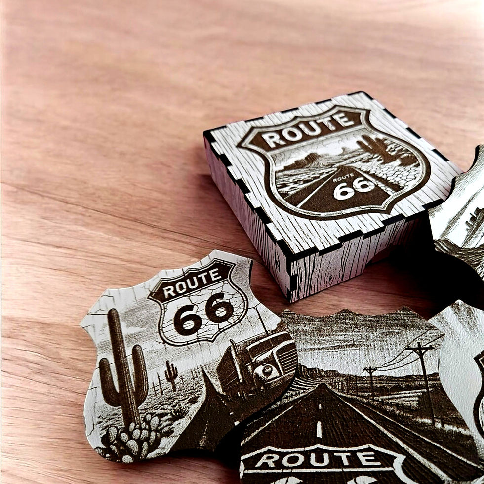 Thumbnail: Coasters Route 66 Retro Wood Texture (Digital item)