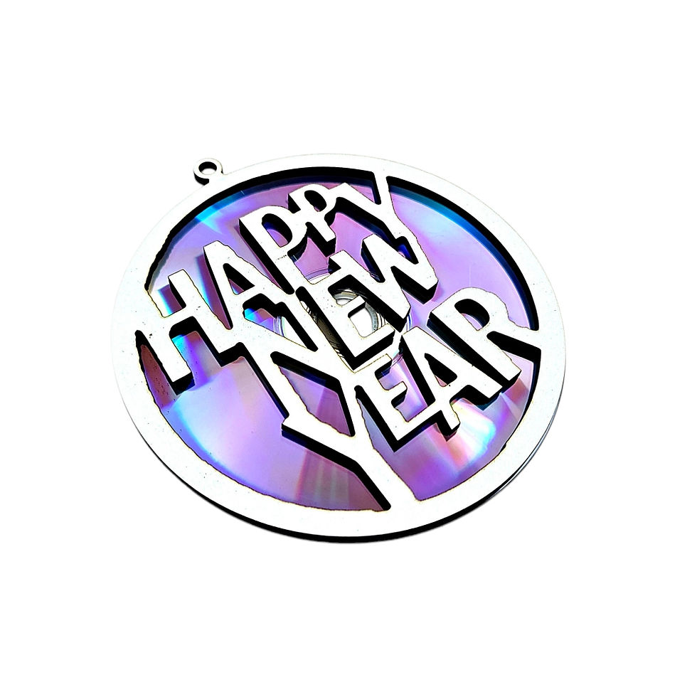Thumbnail: CD/DVD Upcycling Decor Happy New Year  (Digital download file)