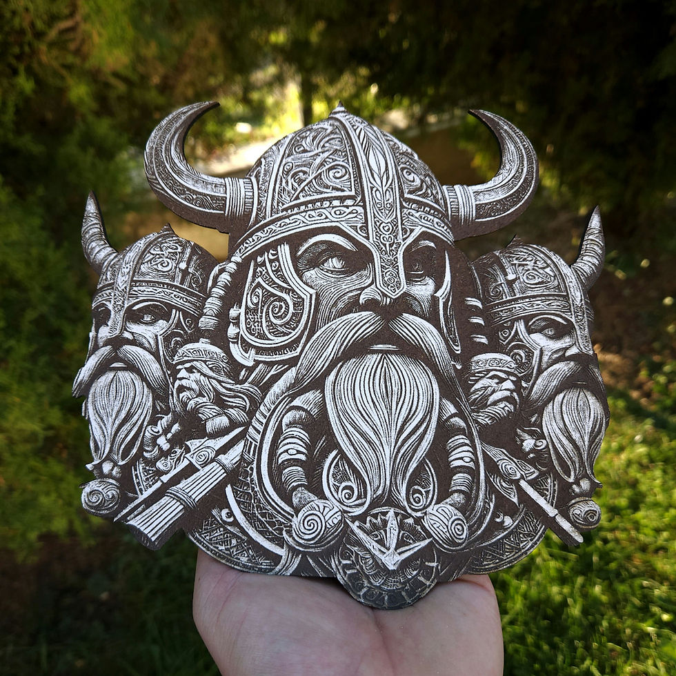 Thumbnail: Vikings 3D Illusion Laser Engraving Design (Digital Item)