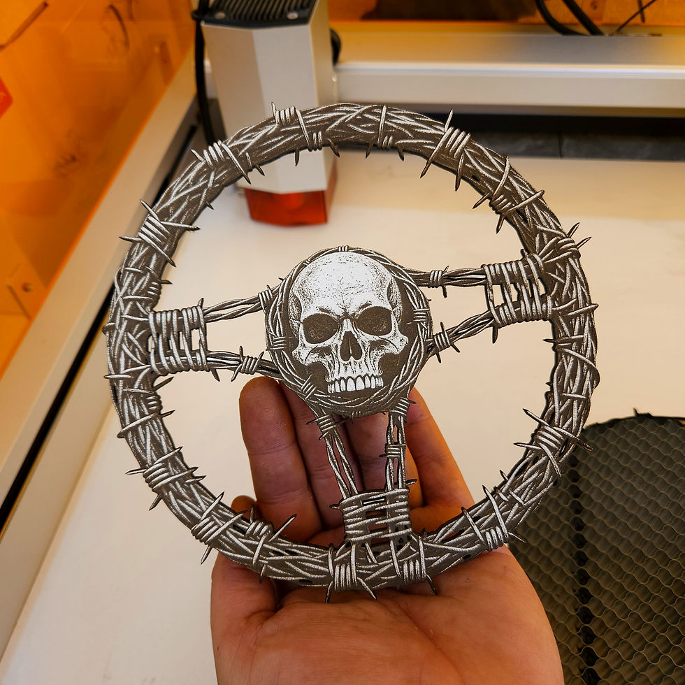 Thumbnail: Barbed Wheel 3D Illusion Laser Engraving Design (Digital Item)