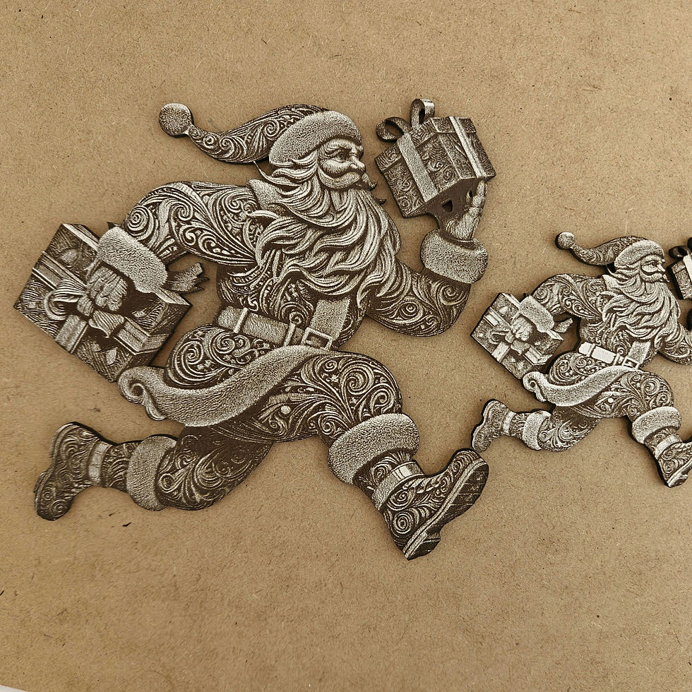 Thumbnail: Running Santa Claus 3D Illusion Laser Engraving Design (Digital Item)