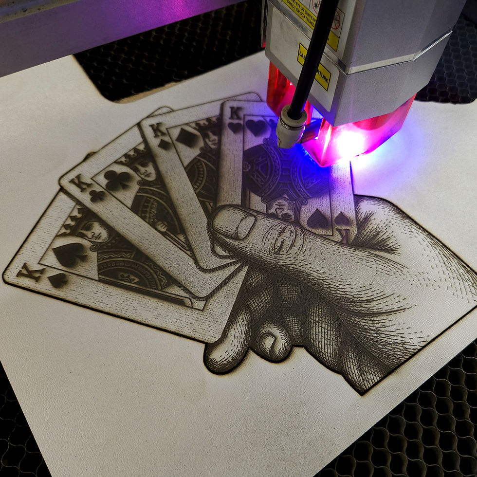 Thumbnail: Four of a Kind, Kings 3D illusion Laser Engraving Design (Digital Item)