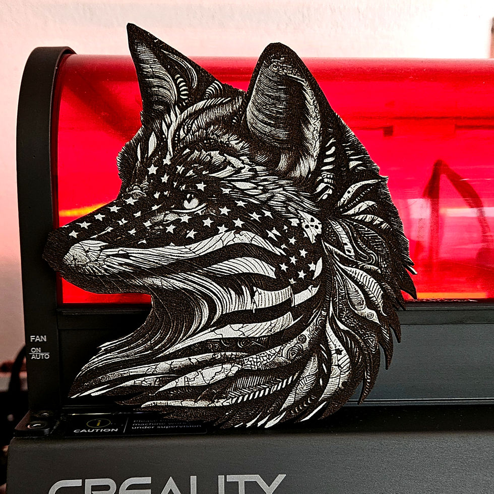 Thumbnail: Fox Usa 3D Illusion Laser Engraving Design (Digital Item)