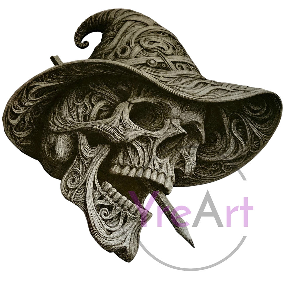 Thumbnail: Halloween Skull Pencil 3D Illusion Laser Engraving Design (Digital Item)