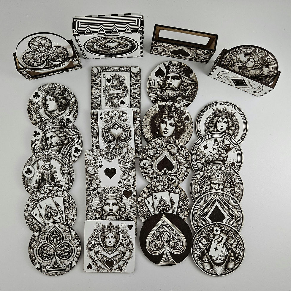 Thumbnail: Coasters Bundle, Hearts, Diamonds, Spades, Clubs (file)
