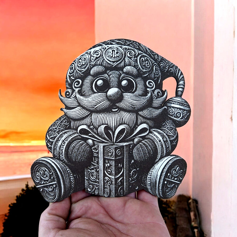 Thumbnail: Funny Santa Claus V4 3D Illusion Laser Engraving Design (Digital Item)