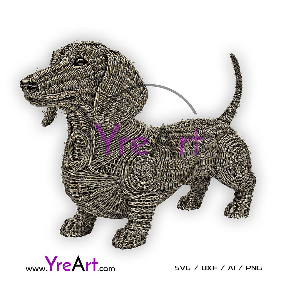 Thumbnail: Dachshund K1 3D Laser Engraving Design (Digital Item)