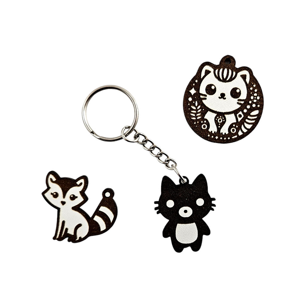 Thumbnail: Set of 15 Keychains with animals (Digital download file)