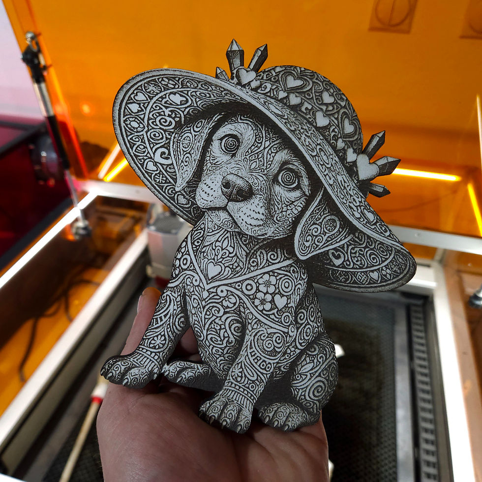 Thumbnail: Sweet Dogs Bundle 4 3D Illusion Laser Engraving Design (Digital Item