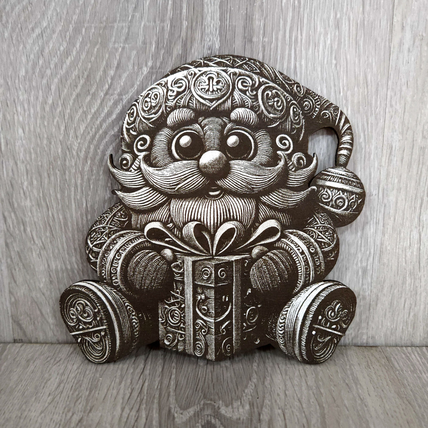 Funny Santa Claus V4 3D Illusion Laser Engraving Design (Digital Item)