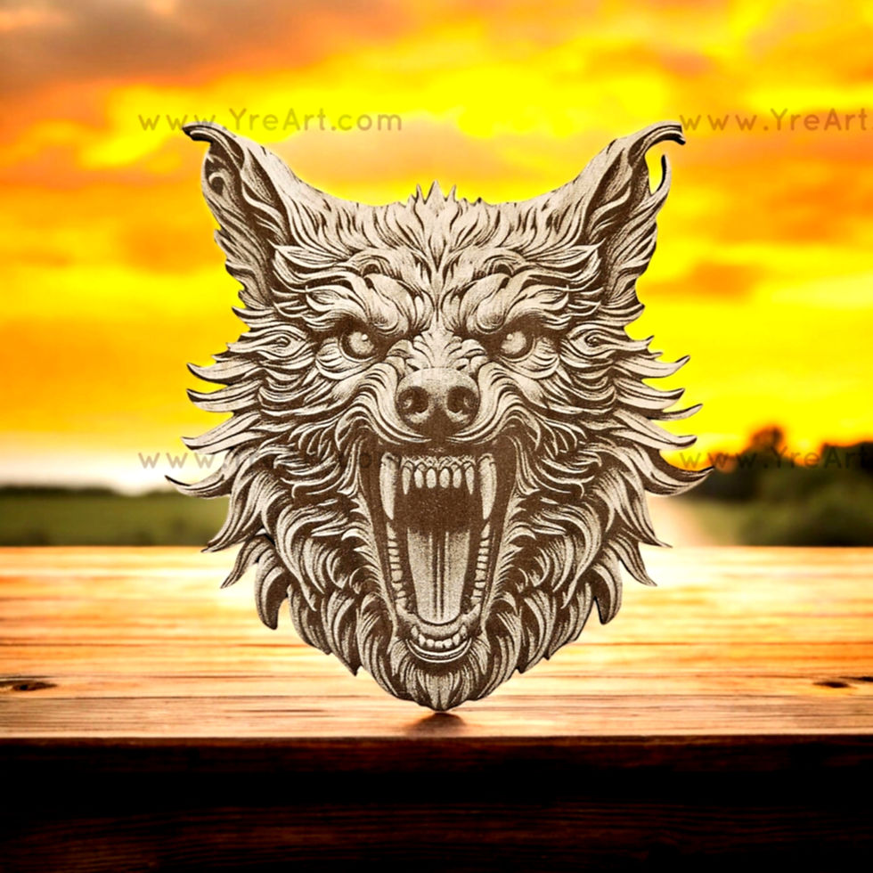 Thumbnail: Wolf 3D Illusion Laser Engraving Design (Digital Item)