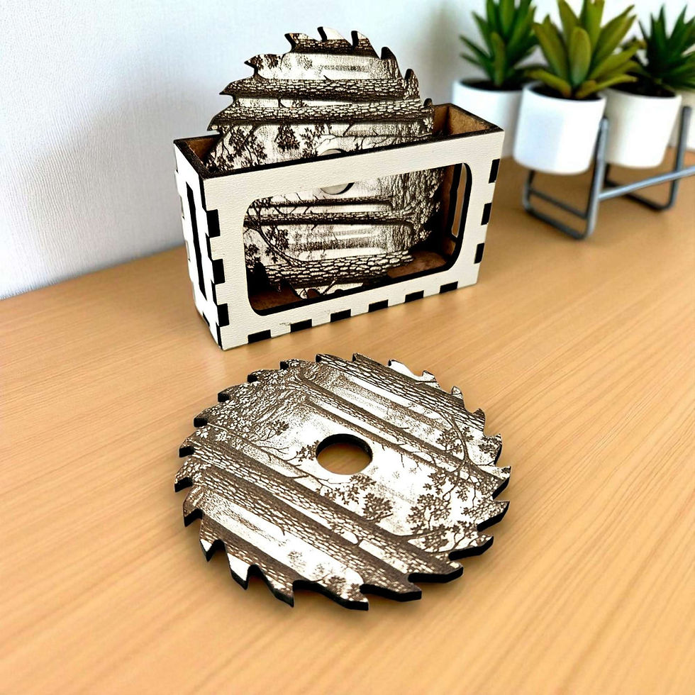 Thumbnail: Circular Saw Blade Coasters Forest (Digital item)