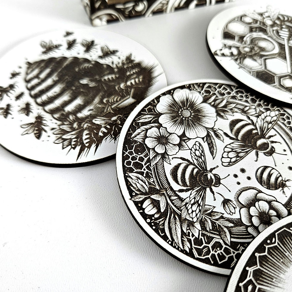 Thumbnail: Coasters Bees (Digital download file)