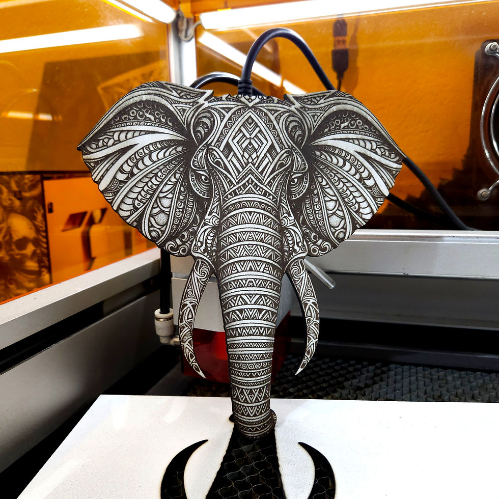 Thumbnail: Elephant K 3D Illusion Laser Engraving Design (Digital Item)