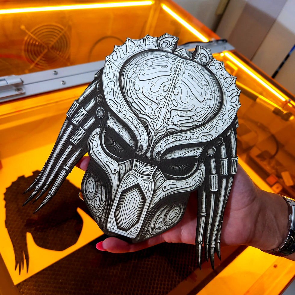 Thumbnail: Alien Mask N 3D Illusion Laser Engraving Design (Digital Item)